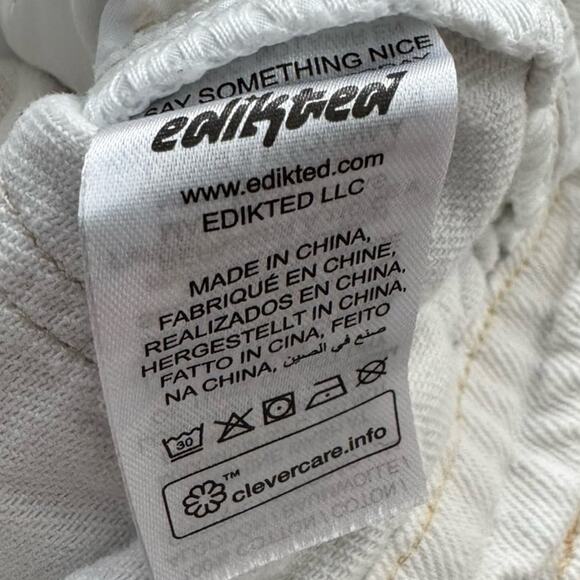 Edikted Ayla Low Rise Baggy Carpenter Jeans White Sz S - Picture 10 of 10